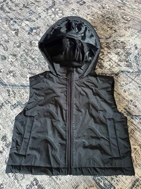 Quilted Puffer Crop Vest Jacket, Top outer layer, spring fall clothes, Girls